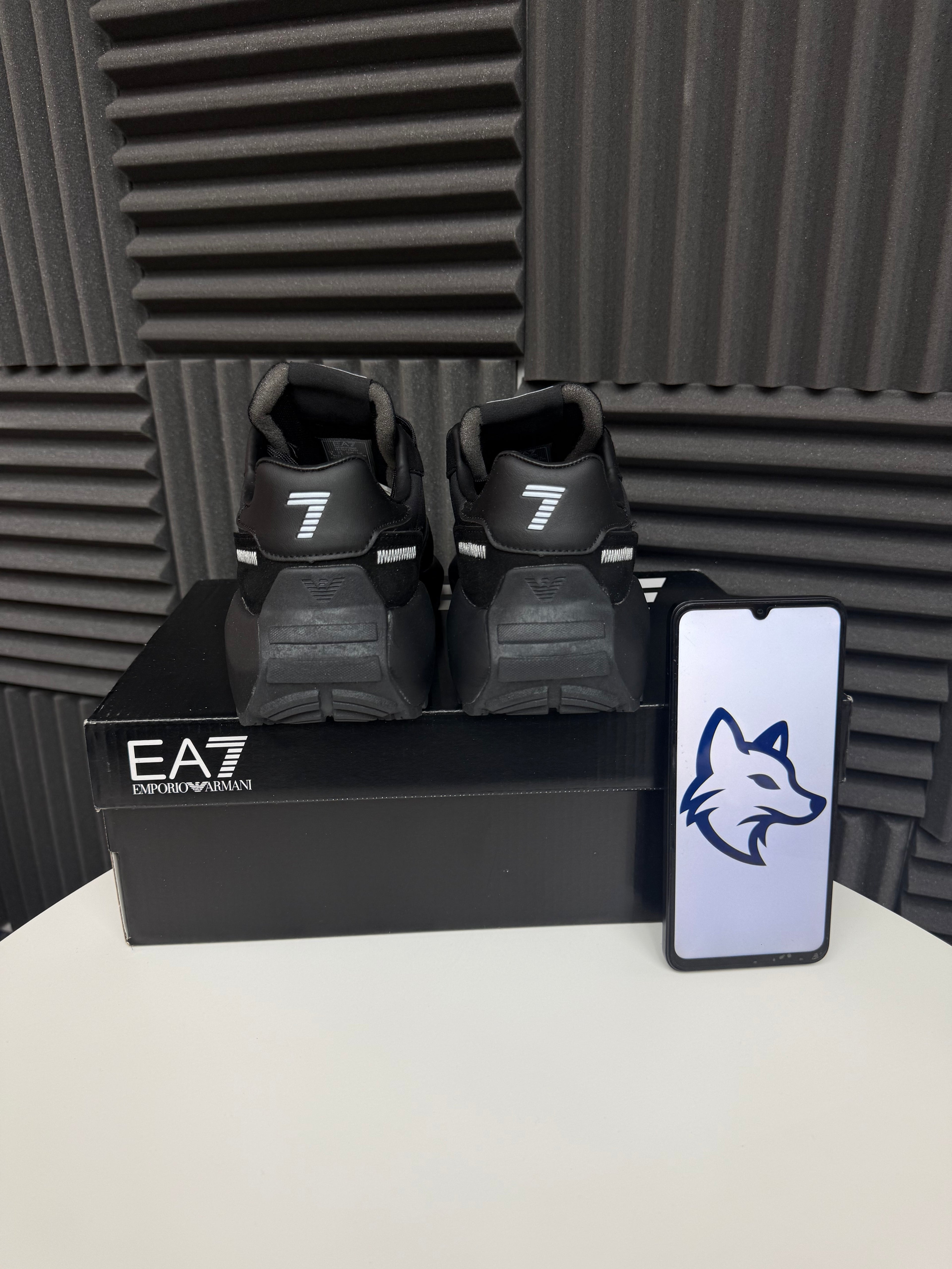 EA7 Black Logo Blanco