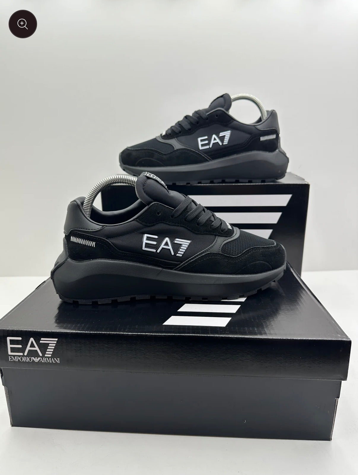 EA7 Black Logo Blanco