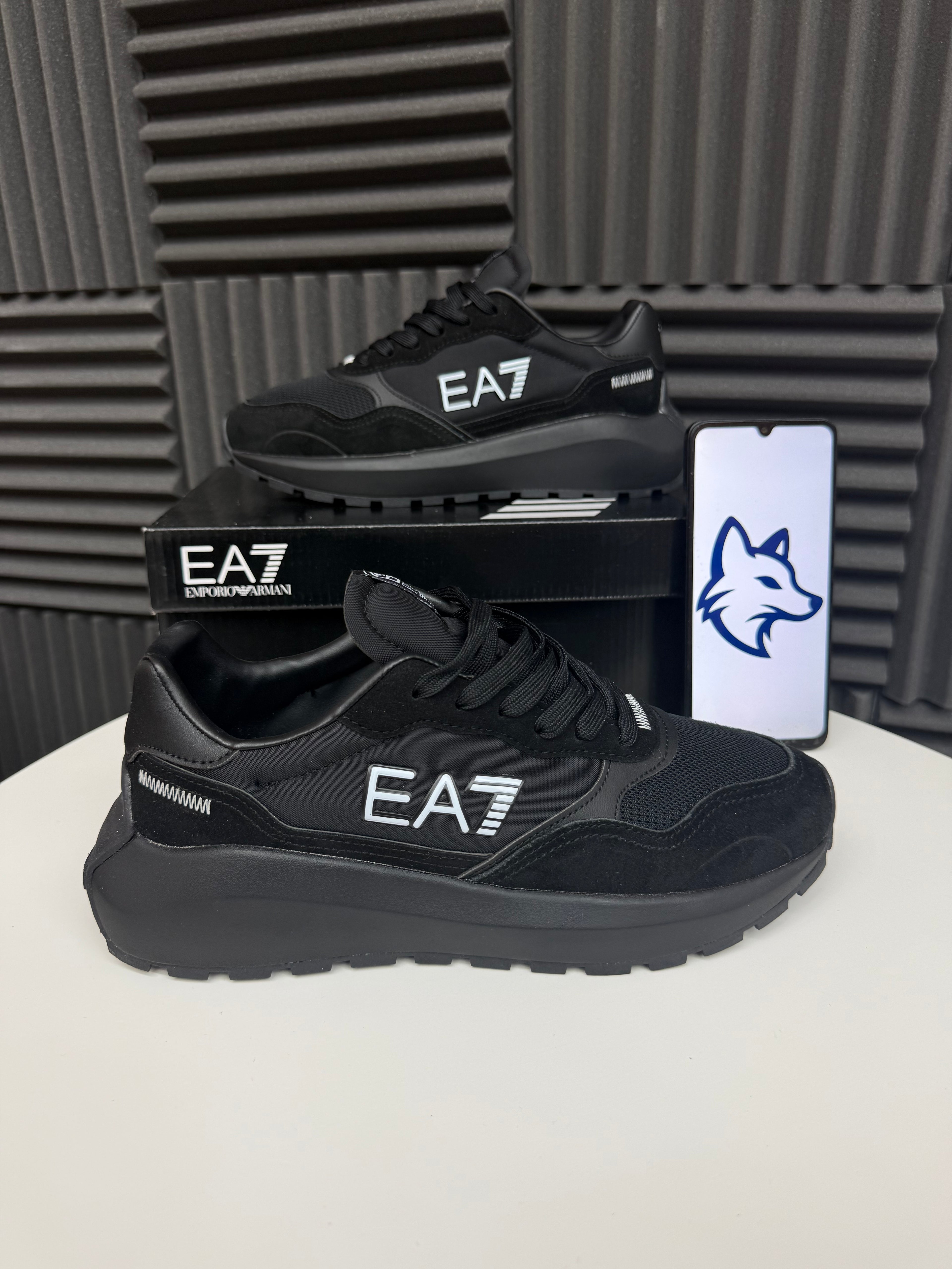 EA7 Black Logo Blanco