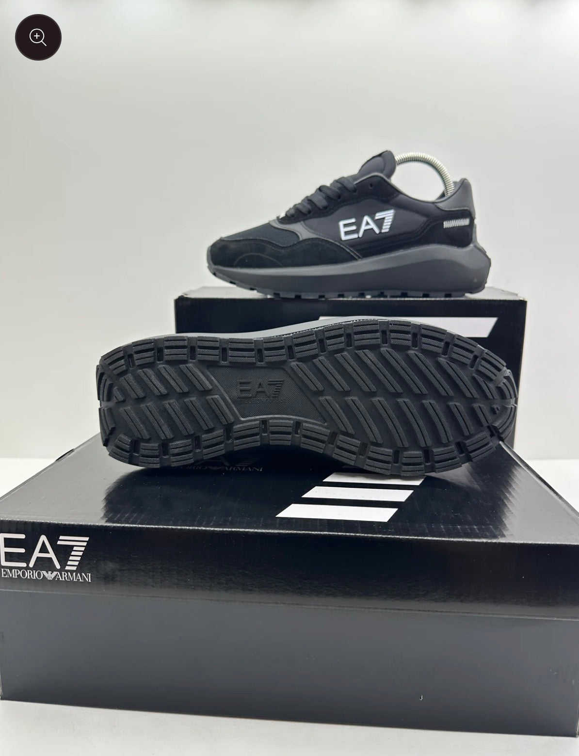 EA7 Black Logo Blanco