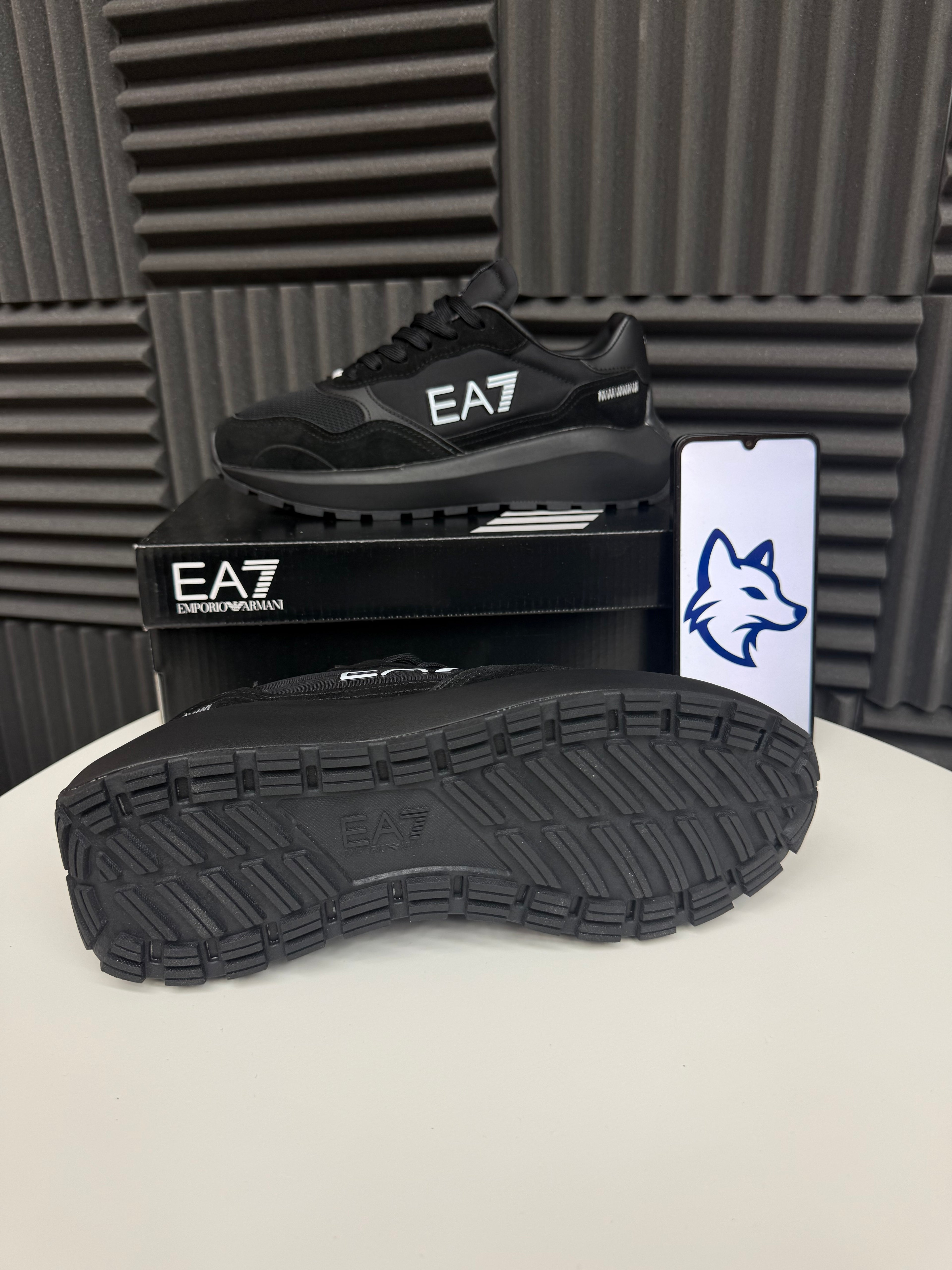 EA7 Black Logo Blanco