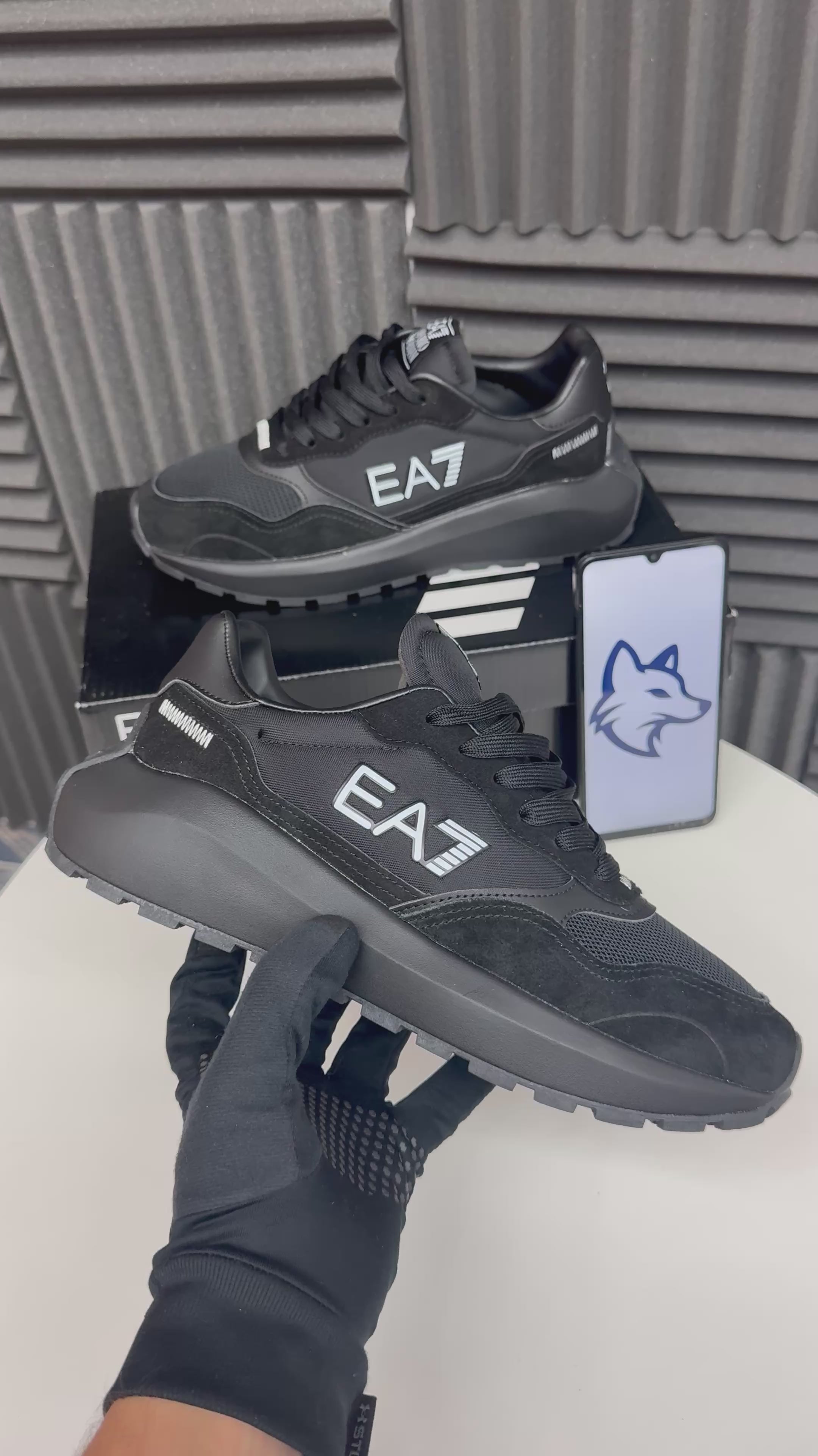 EA7 Black Logo Blanco